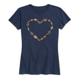 thumbnail image 1 of Instant Message - Fall Leaf Heart - Women and Plus Size Short Sleeve Graphic T-Shirt, 1 of 4