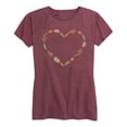 thumbnail image 1 of Instant Message - Fall Leaf Heart - Women and Plus Size Short Sleeve Graphic T-Shirt, 1 of 5
