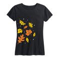 thumbnail image 1 of Instant Message - Fall Leaves Side Hit - Women's Short Sleeve Graphic T-Shirt, 1 of 5