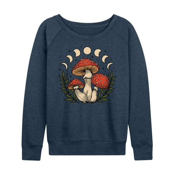 Instant Message - Fall Mushrooms - Women's Lightweight French Terry Long Sleeve Shirt