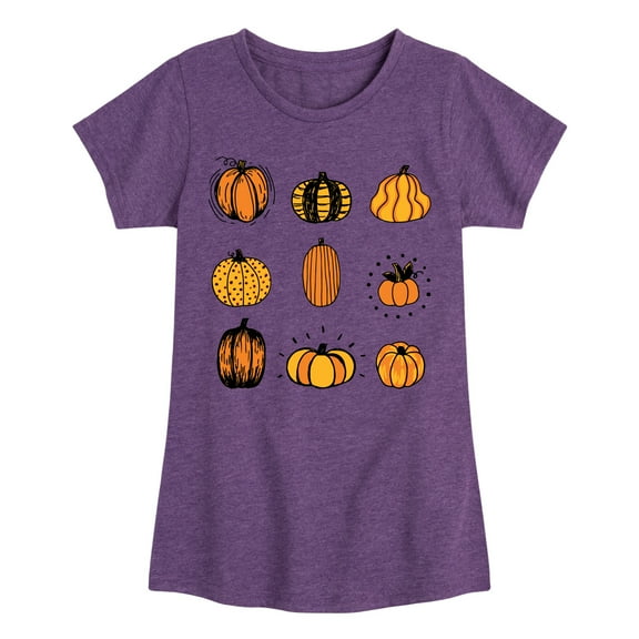 Instant Message - Fall Pumpkin Mania - Toddler & Youth Girls Short Sleeve Graphic T-Shirt
