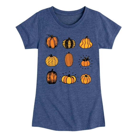 Instant Message - Fall Pumpkin Mania - Toddler & Youth Girls Short Sleeve Graphic T-Shirt