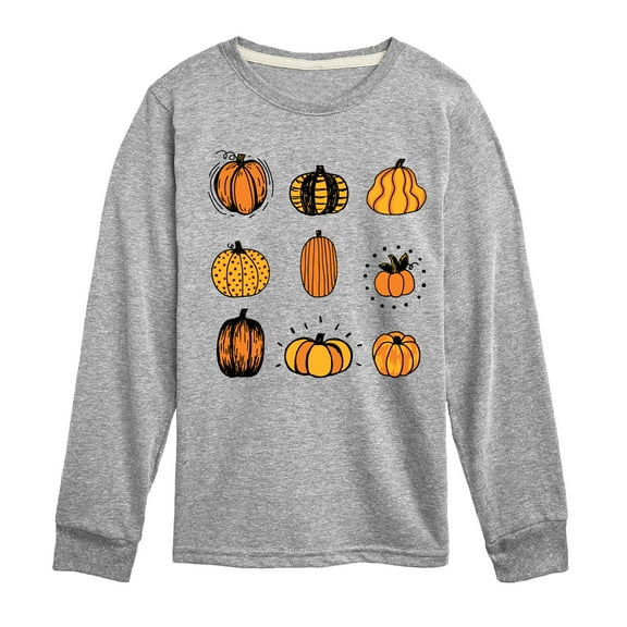Instant Message - Fall Pumpkin Mania - Toddler & Youth Long Sleeve Graphic T-Shirt