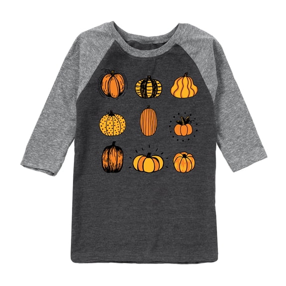 Instant Message - Fall - Pumpkin Mania - Toddler & Youth Raglan Graphic T-Shirt