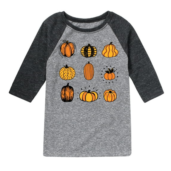 Instant Message - Fall - Pumpkin Mania - Toddler & Youth Raglan Graphic T-Shirt