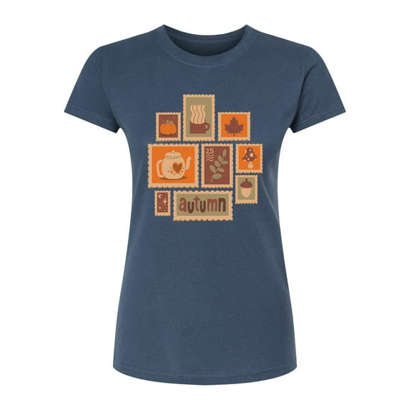 Instant Message - Fall Stamp Cluster - Juniors Fitted Graphic T-Shirt