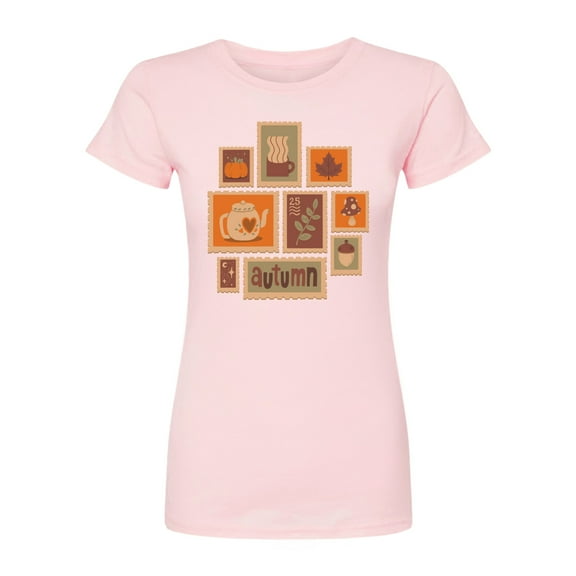 Instant Message - Fall Stamp Cluster - Juniors Fitted Graphic T-Shirt