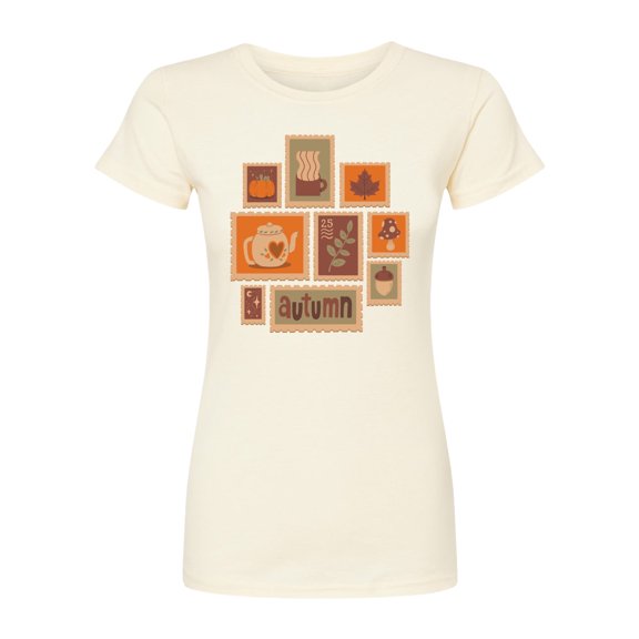 Instant Message - Fall Stamp Cluster - Juniors Fitted Graphic T-Shirt