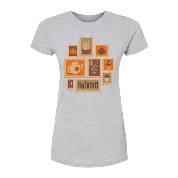 Instant Message - Fall Stamp Cluster - Juniors Fitted Graphic T-Shirt