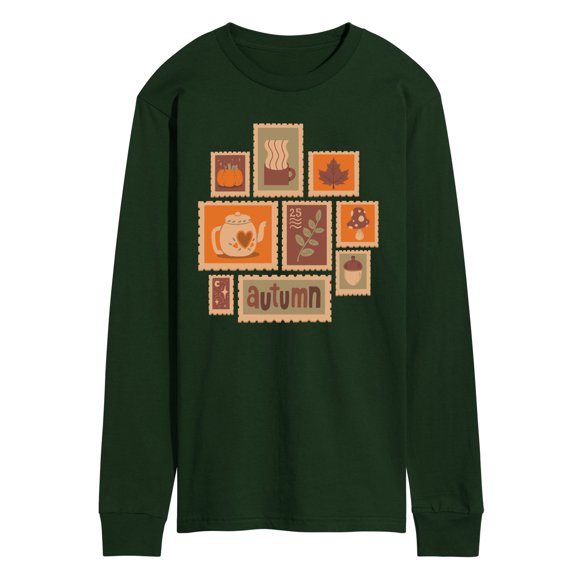 Instant Message - Fall Stamp Cluster - Men's Long Sleeve Graphic T-Shirt