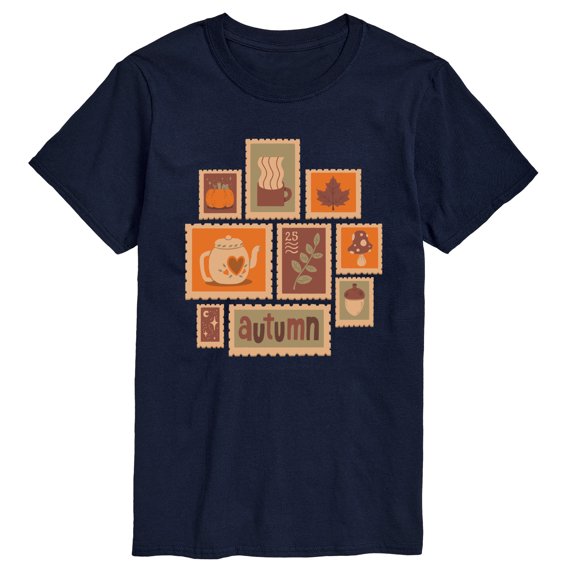 Instant Message - Fall Stamp Cluster Short Sleeve Graphic T-Shirt