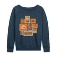 thumbnail image 1 of Instant Message - Fall Stamp Cluster - Women's French Terry Long Sleeve Shirt, 1 of 5