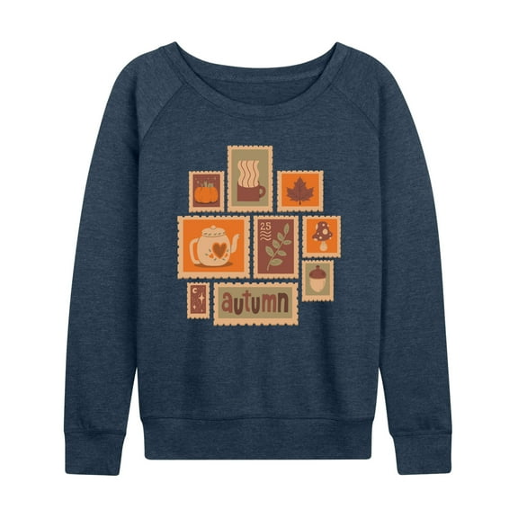 Instant Message - Fall Stamp Cluster - Women's French Terry Long Sleeve Shirt
