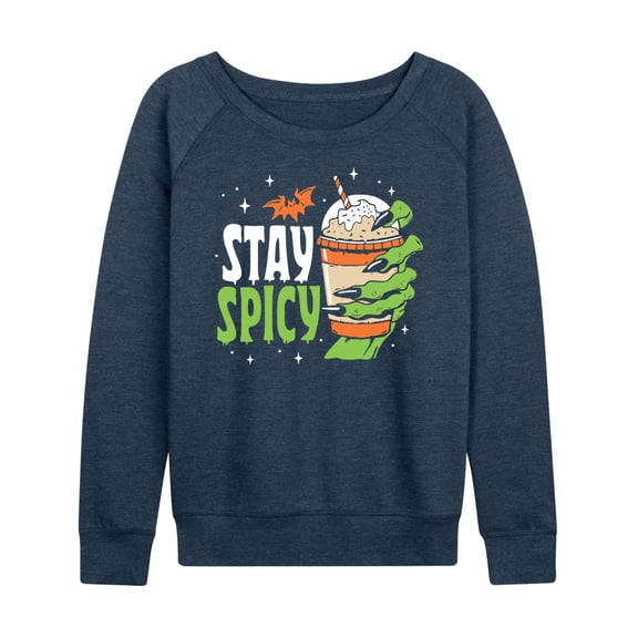 Instant Message - Fall - Stay Spicy Creepy Hands - Women's Lightweight French Terry Long Sleeve Shirt