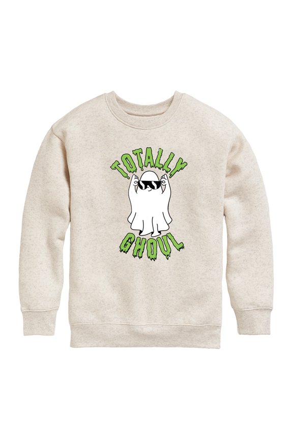 - Fall - Totally Ghoul; Cool Ghost - Toddler & Youth Crewneck Fleece Sweatshirt