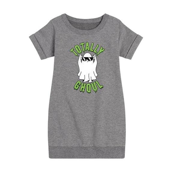 Instant Message - Fall - Totally Ghoul; Cool Ghost - Toddler & Youth Girls Fleece Dress