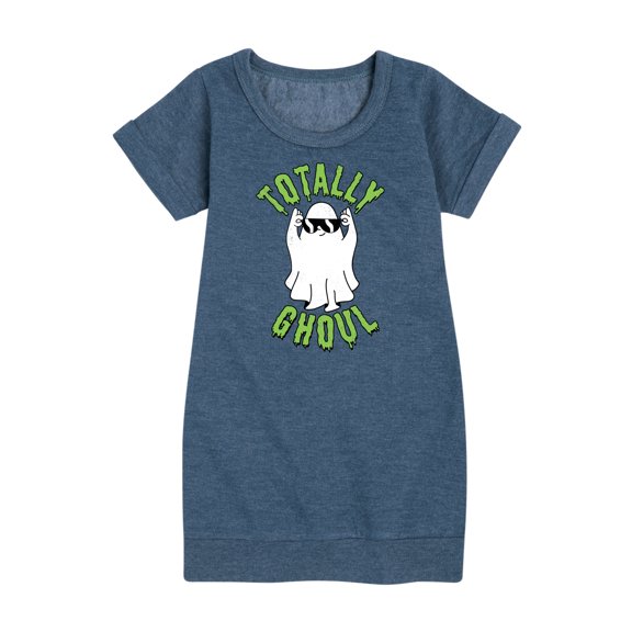 Instant Message - Fall - Totally Ghoul; Cool Ghost - Toddler & Youth Girls Fleece Dress