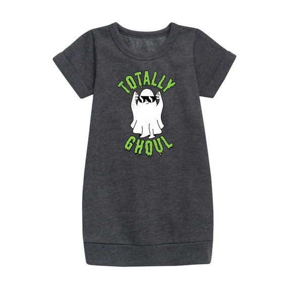 Instant Message - Fall - Totally Ghoul; Cool Ghost - Toddler & Youth Girls Fleece Dress