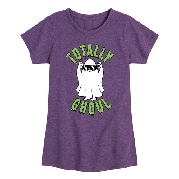 Instant Message - Fall - Totally Ghoul; Cool Ghost - Toddler & Youth Girls Short Sleeve Graphic T-Shirt