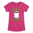 thumbnail image 1 of Instant Message - Fall - Totally Ghoul; Cool Ghost - Toddler & Youth Girls Short Sleeve Graphic T-Shirt, 1 of 6