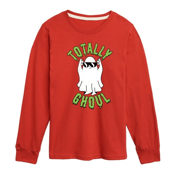 Instant Message - Fall - Totally Ghoul; Cool Ghost - Toddler & Youth Long Sleeve Graphic T-Shirt