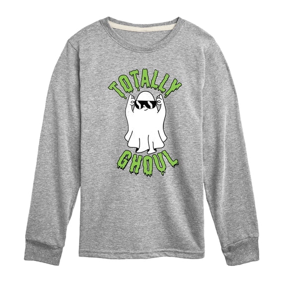Instant Message - Fall - Totally Ghoul; Cool Ghost - Toddler & Youth Long Sleeve Graphic T-Shirt