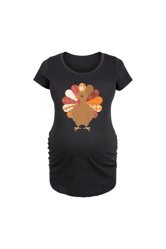 - Fall Turkey Patterns - Women's Maternity Scoop Neck Graphic T-Shirt