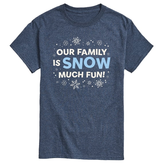 Instant Message - Family Snow Much Fun - Men's Short Sleeve Graphic T-Shirt