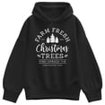 thumbnail image 1 of Instant Message - Farm Fresh Christmas Trees - Ladies Oversized Fleece Hoodie Sweatshirt, 1 of 4