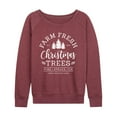 thumbnail image 1 of Instant Message - Farm Fresh Christmas Trees - Womens French Terry Pullover Long Sleeve Shirt, 1 of 5