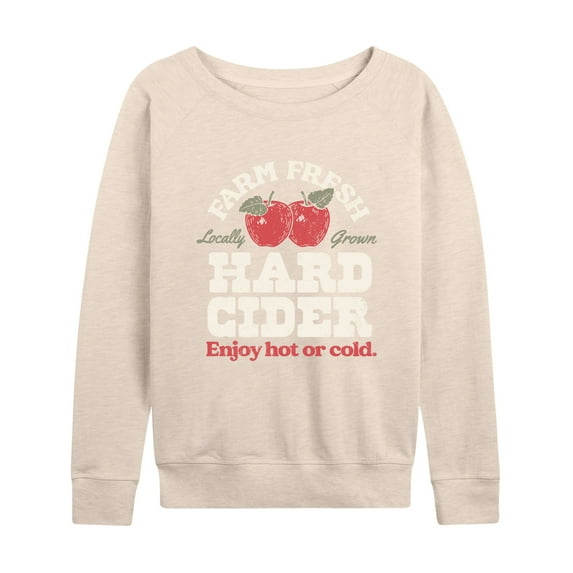 Instant Message - Farm Fresh Hard Cider Hot or Cold - Women's Lightweight French Terry Long Sleeve Shirt