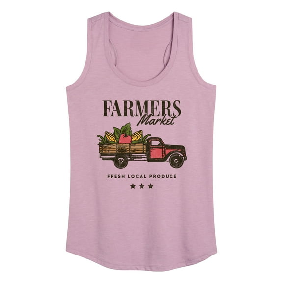 Instant Message - Farmer's Market Fresh Produce Delivery Truck - Women's Racerback Tank Top