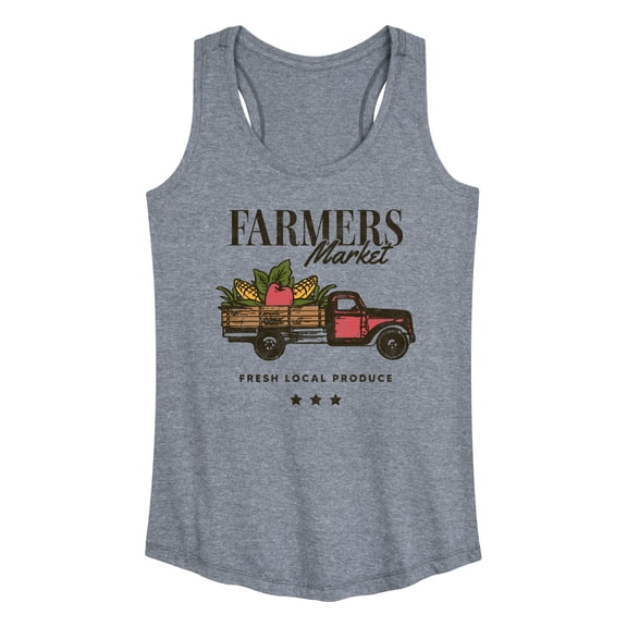 Instant Message - Farmer's Market Fresh Produce Delivery Truck - Women's Racerback Tank Top