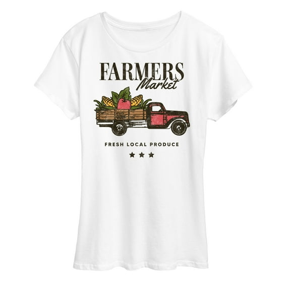 Instant Message - Farmer's Market Fresh Produce Delivery Truck - Women's Short Sleeve Graphic T-Shirt