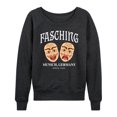 thumbnail image 1 of Instant Message - Fasching Masks  - Women's Lightweight French Terry Long Sleeve Shirt, 1 of 6