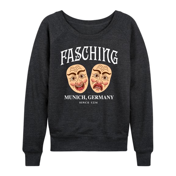 Instant Message - Fasching Masks  - Women's Lightweight French Terry Long Sleeve Shirt