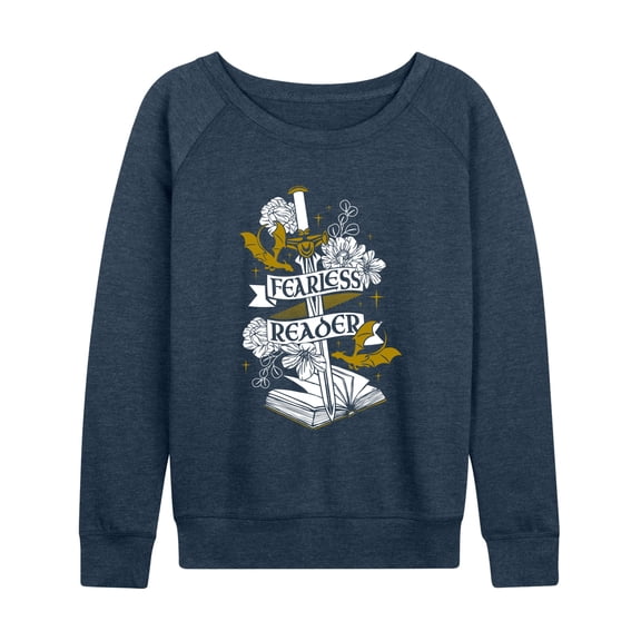 Instant Message - Fearless Reader - Women's French Terry Long Sleeve Pullover