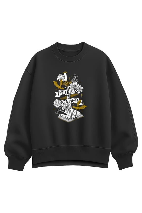 - Fearless Reader Oversized Fleece Crew Sweatshirt