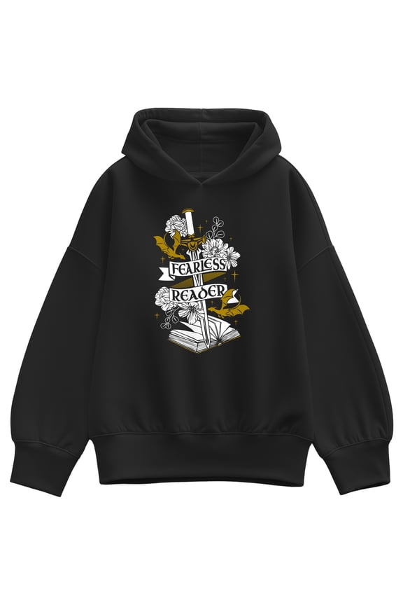 - Fearless Reader Oversized Fleece Hoodie Sweatshirt