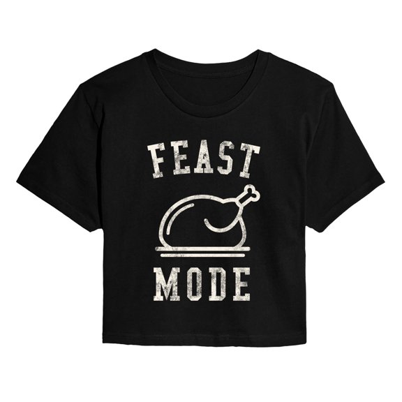 Instant Message - Feast Mode Turkey Cropped Graphic T-Shirt