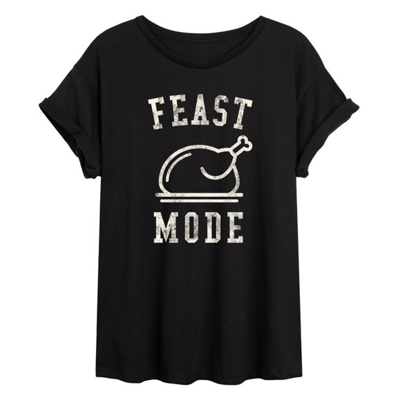 Instant Message - Feast Mode Turkey Oversized Graphic T-Shirt