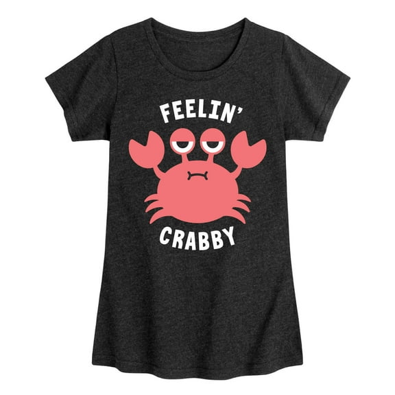 Instant Message - Feelin Crabby - Toddler & Youth Girls Short Sleeve Graphic T-Shirt