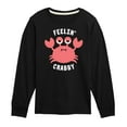 thumbnail image 1 of Instant Message - Feelin Crabby - Toddler & Youth Long Sleeve Graphic T-Shirt, 1 of 6