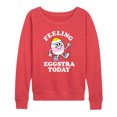 thumbnail image 1 of Instant Message - Feelin Eggstra - Women's Lightweight French Terry Pullover, 1 of 6