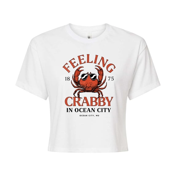 Instant Message - Feeling Crabby Ocean City Cropped Graphic T-Shirt