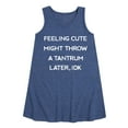 thumbnail image 1 of Instant Message - Feeling Cute Might Throw A Tantrum Later - Toddler and Youth Girl's A-line Dress, 1 of 6