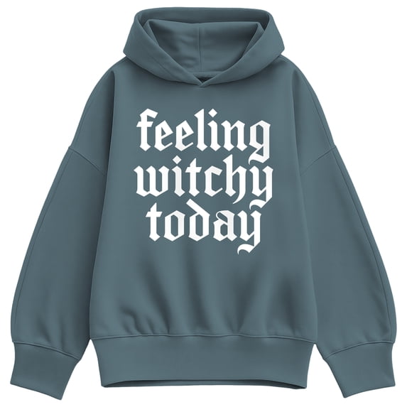 Instant Message - Feeling Witchy Today White - Women's Oversized Fleece Hoodie Sweatshirt
