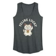 thumbnail image 1 of Instant Message - Feline Lucky - Women's Racerback Tank Top, 1 of 6