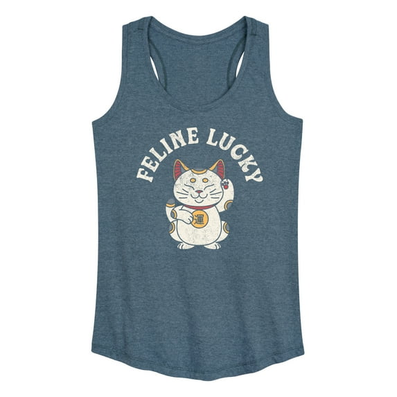 Instant Message - Feline Lucky - Women's Racerback Tank Top
