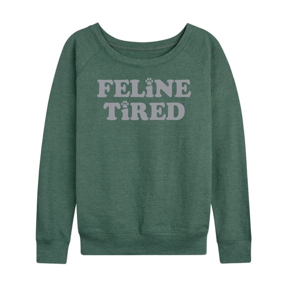 Instant Message - Feline Tired - Women's Lightweight French Terry Long Sleeve Shirt